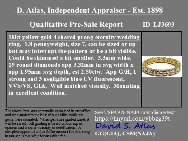 2.50ctw Round Brilliant Cut Diamond Eternity Band