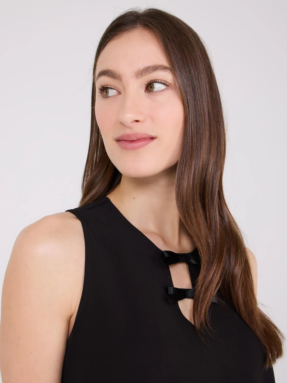 A-Line Mini Dress With Satin Bow Details