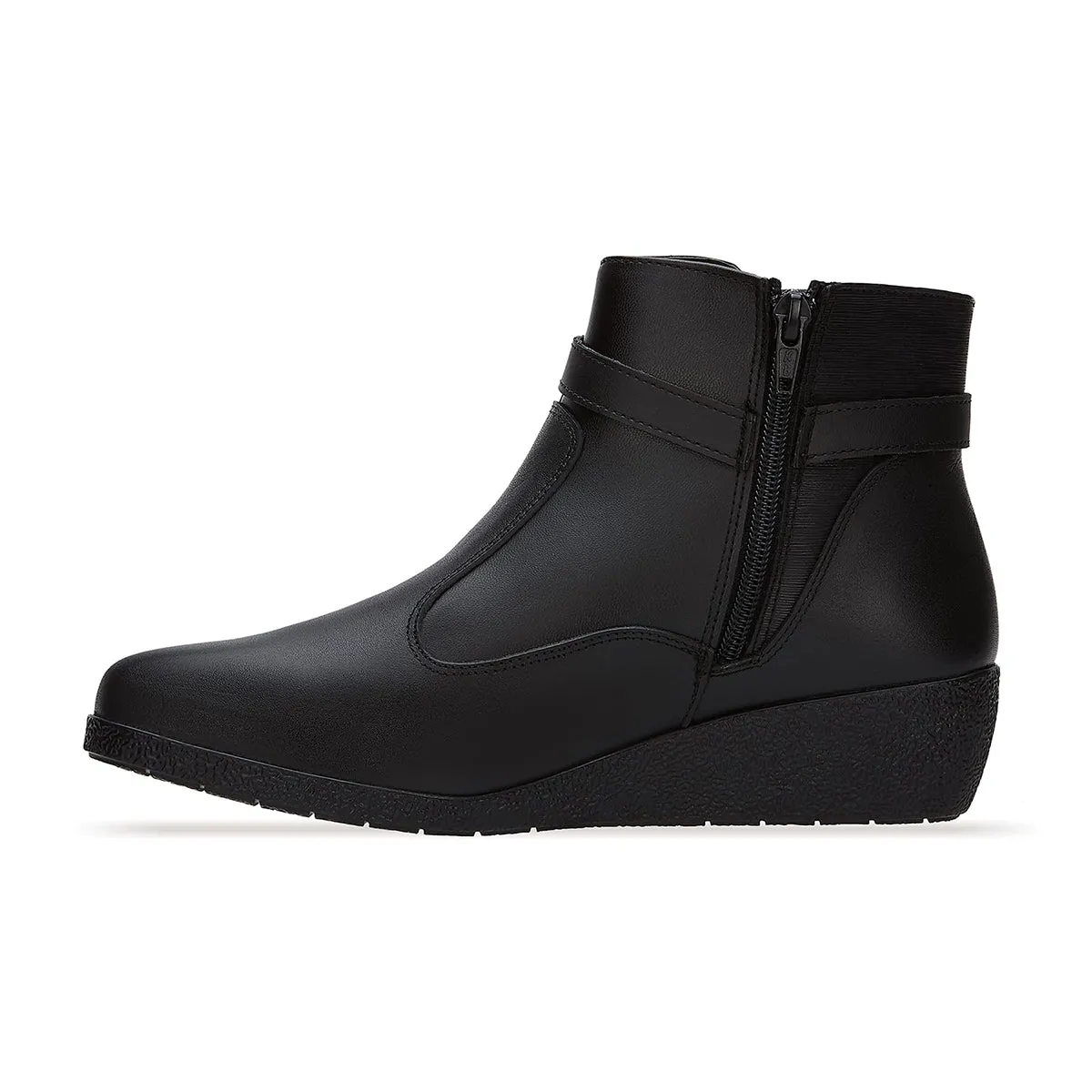 Andrea Wedge Leather Booties 36143