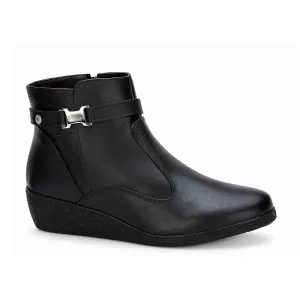 Andrea Wedge Leather Booties 36143