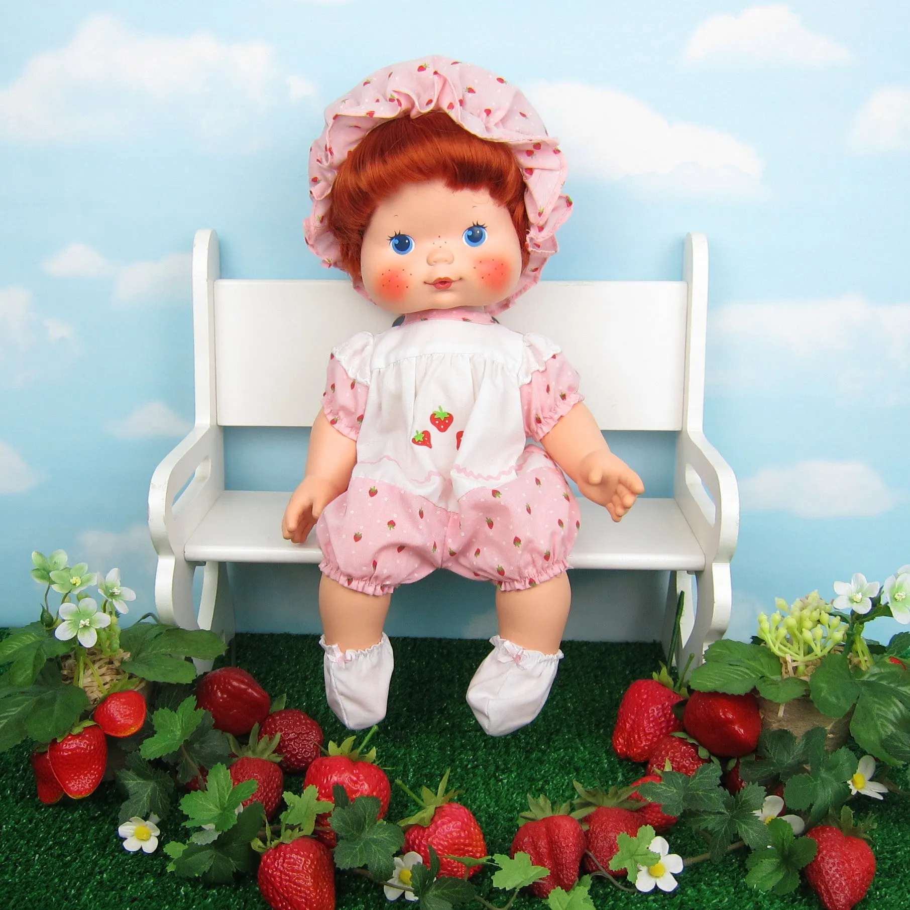 Baby Doll Booties - White with Pale Pink Bow