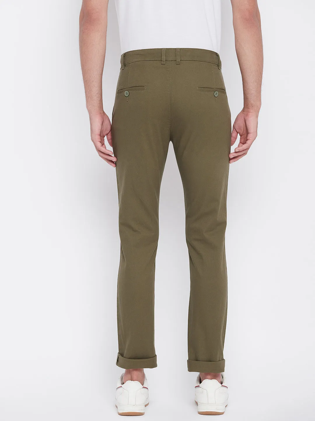 Beige Slim Fit Trousers