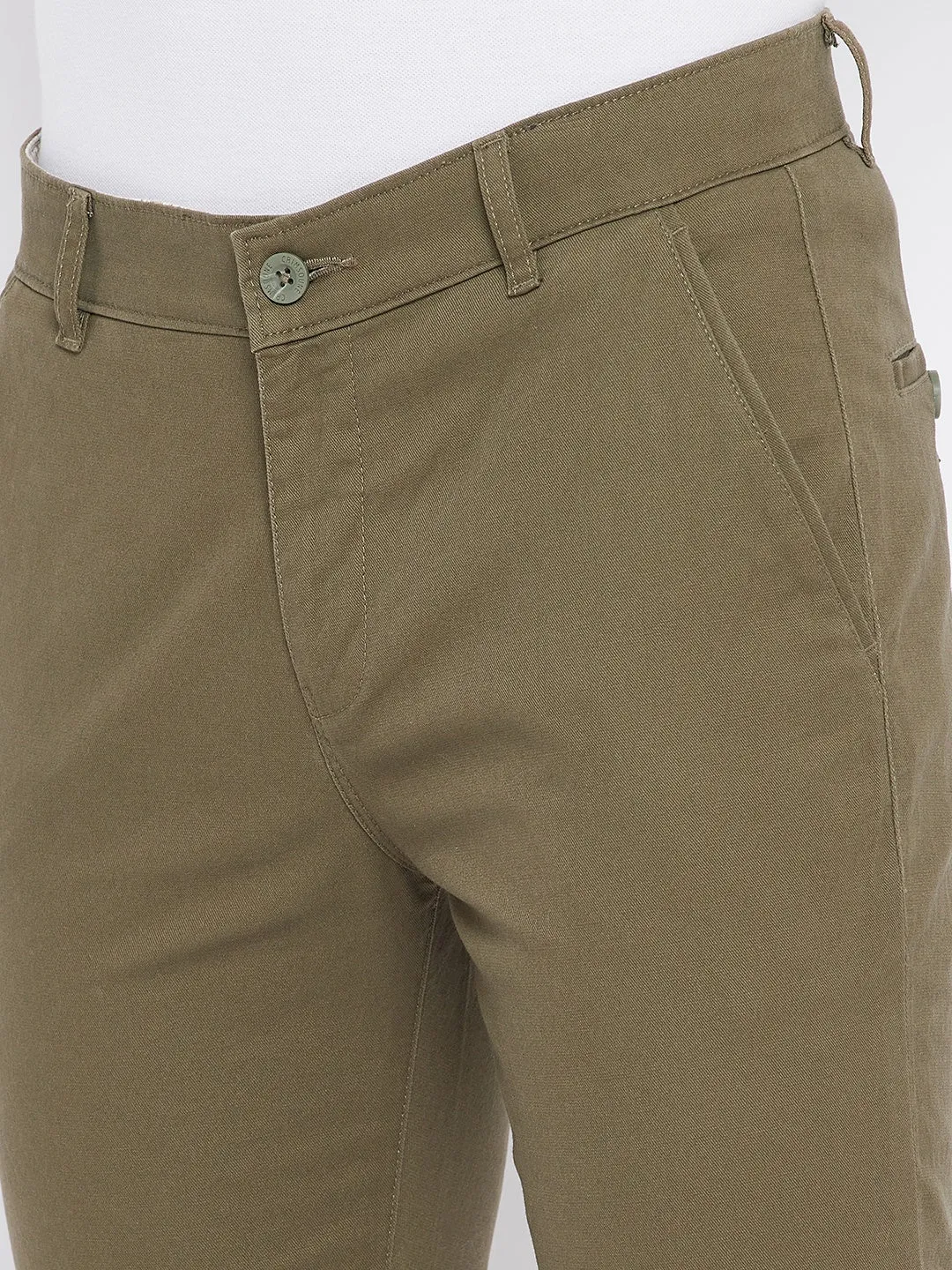 Beige Slim Fit Trousers