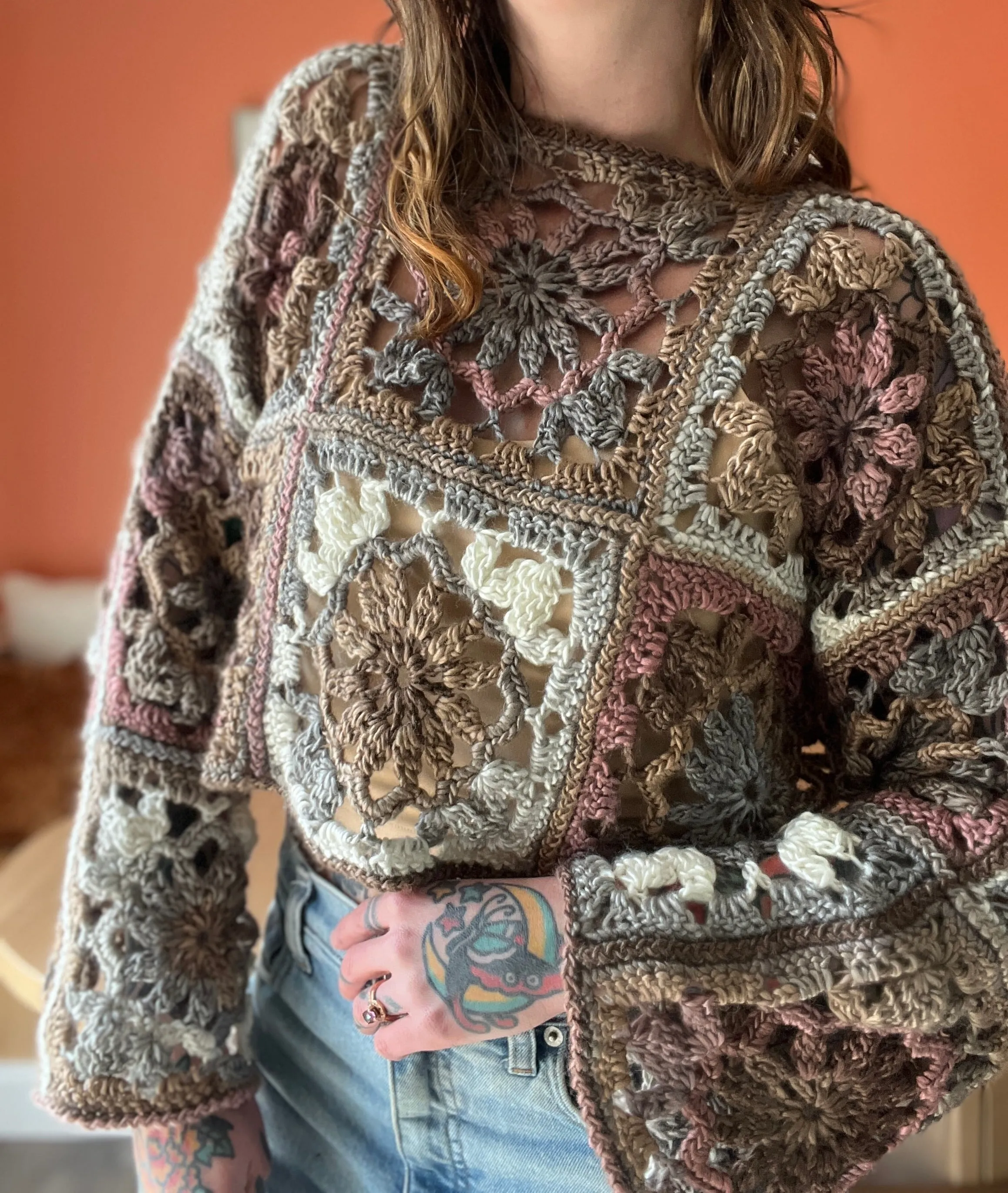 Blossom Breeze Cropped Sweater Crochet Pattern