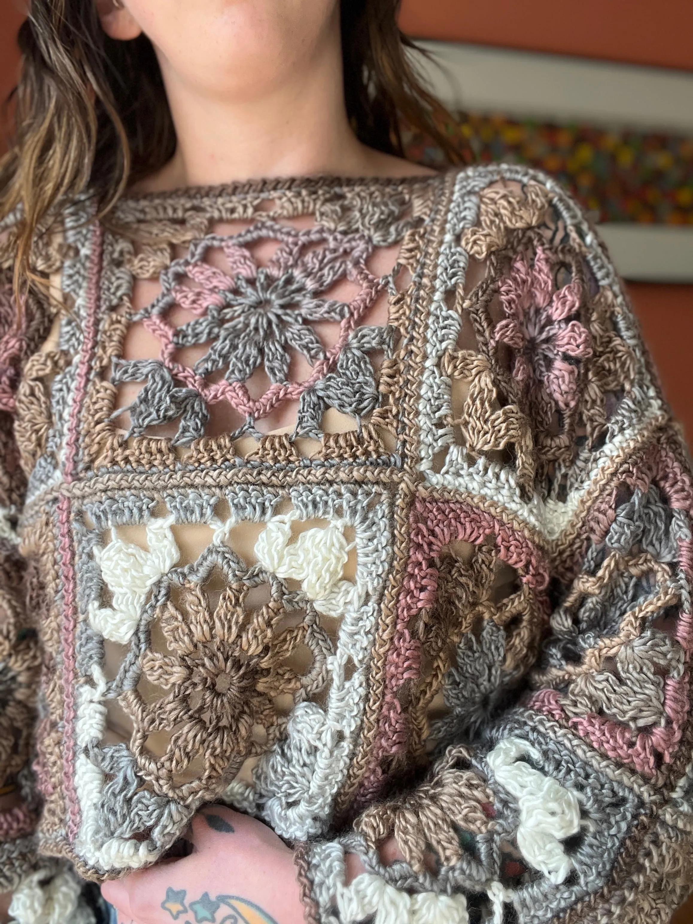 Blossom Breeze Cropped Sweater Crochet Pattern