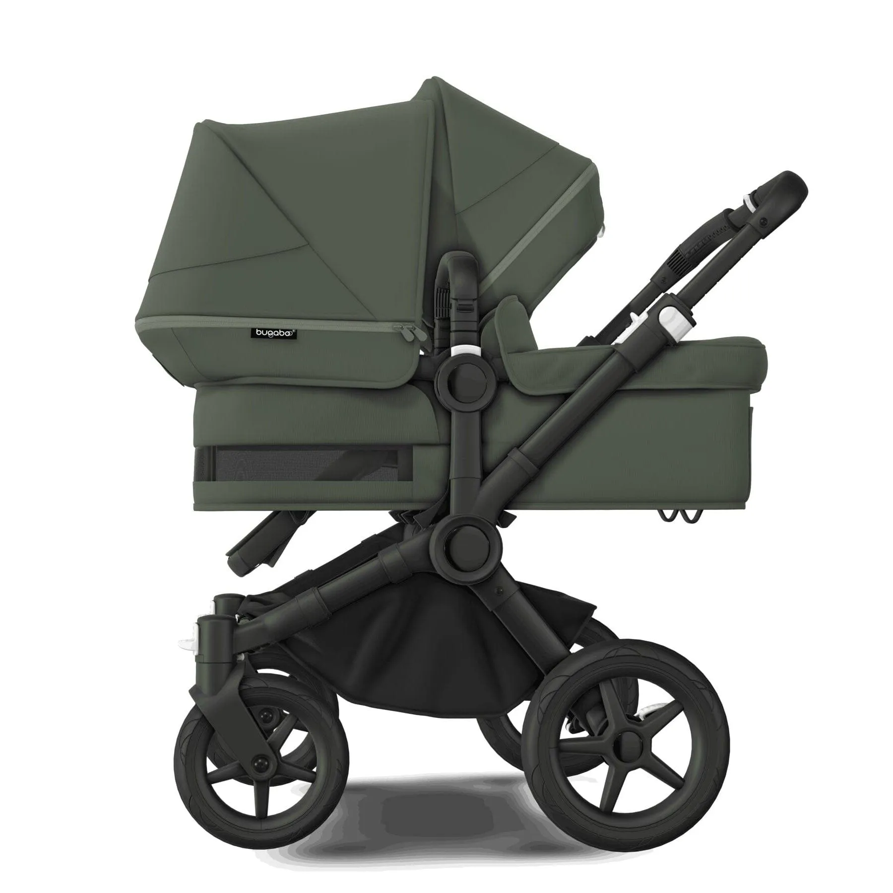 Bugaboo Donkey 5 Duo Complete Turtle Travel System in Forest Green