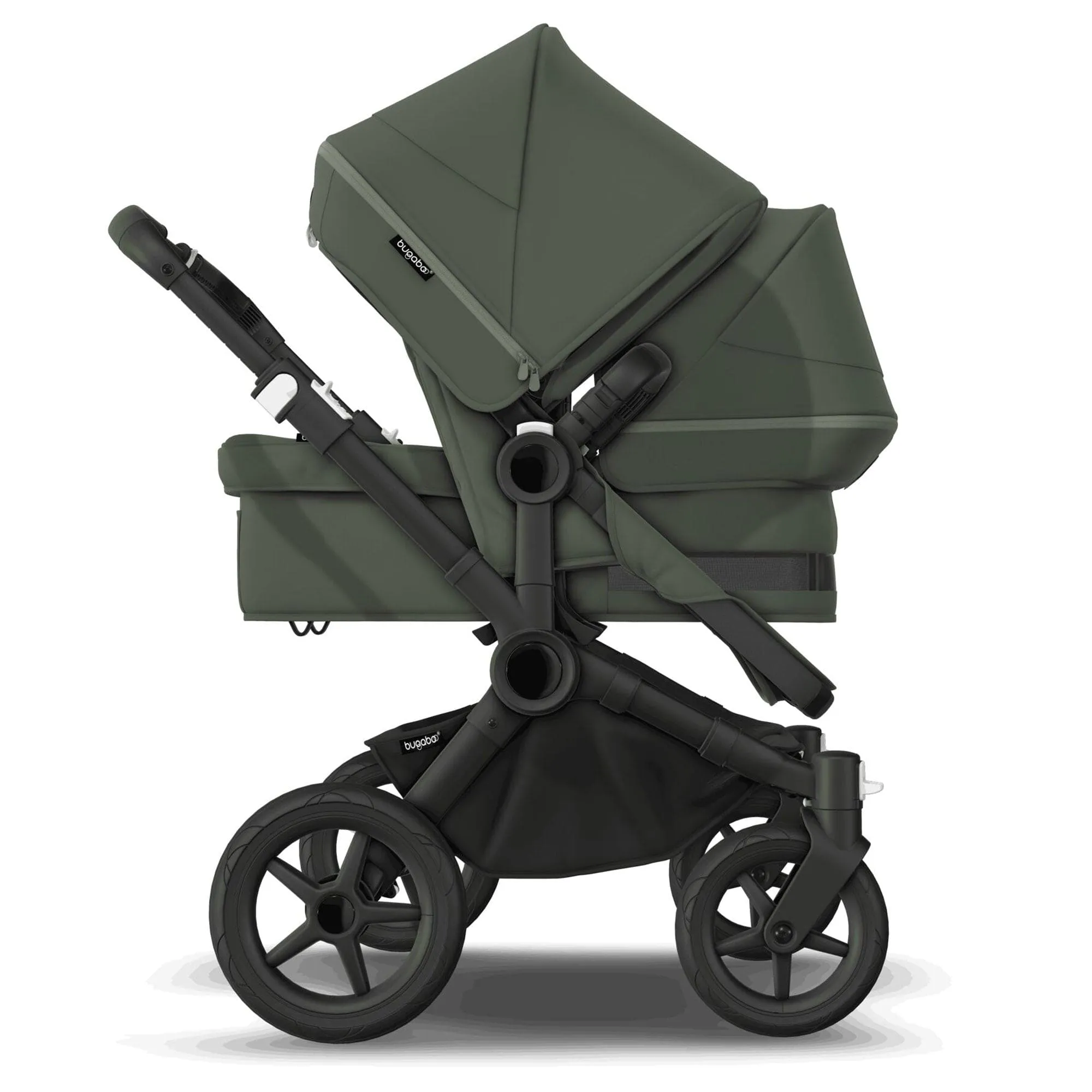 Bugaboo Donkey 5 Duo Complete Turtle Travel System in Forest Green