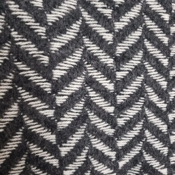 Chevron V-Neck Sweater - Black and Red