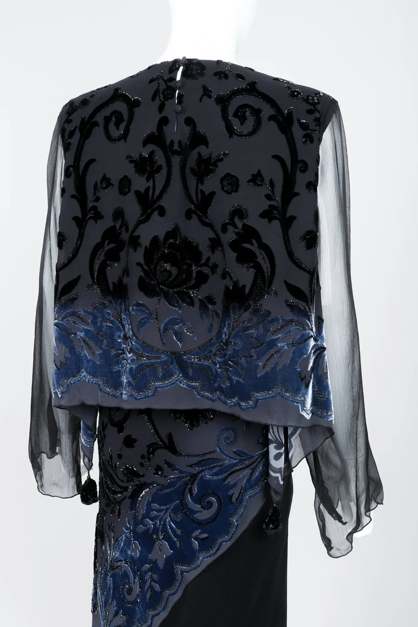 Chiffon Velvet Burnout Top & Skirt Set