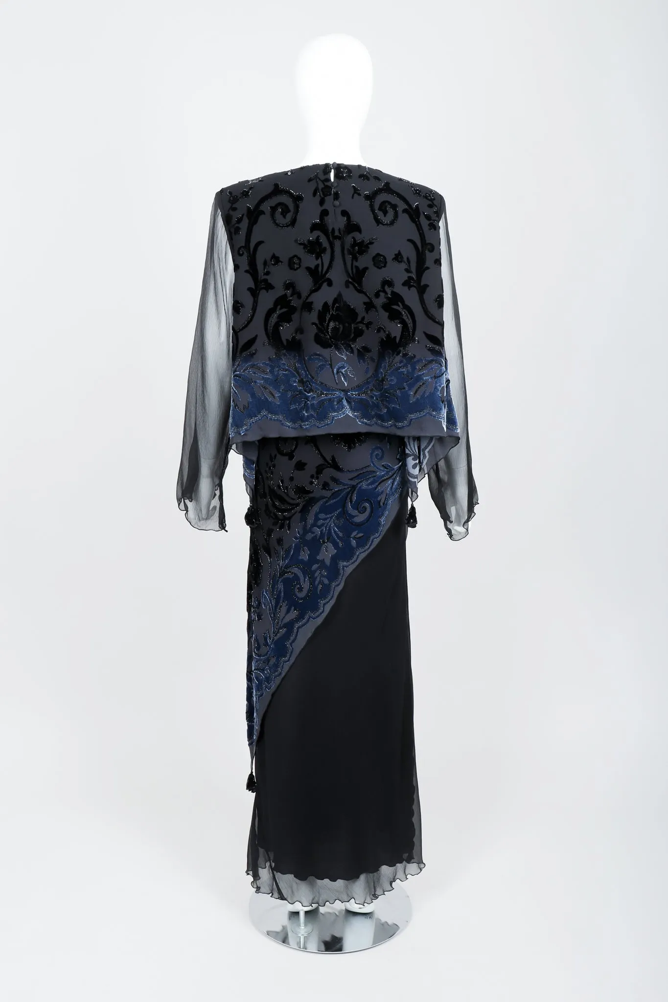 Chiffon Velvet Burnout Top & Skirt Set