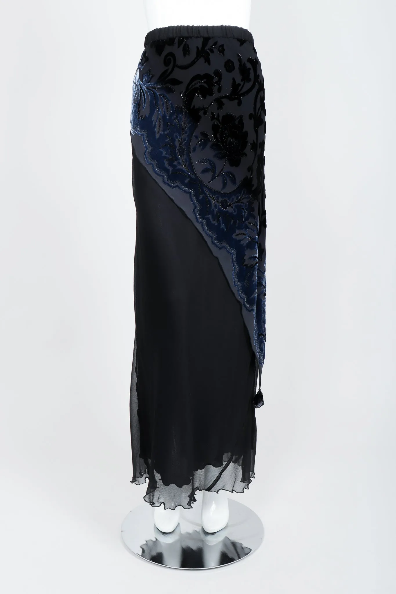 Chiffon Velvet Burnout Top & Skirt Set