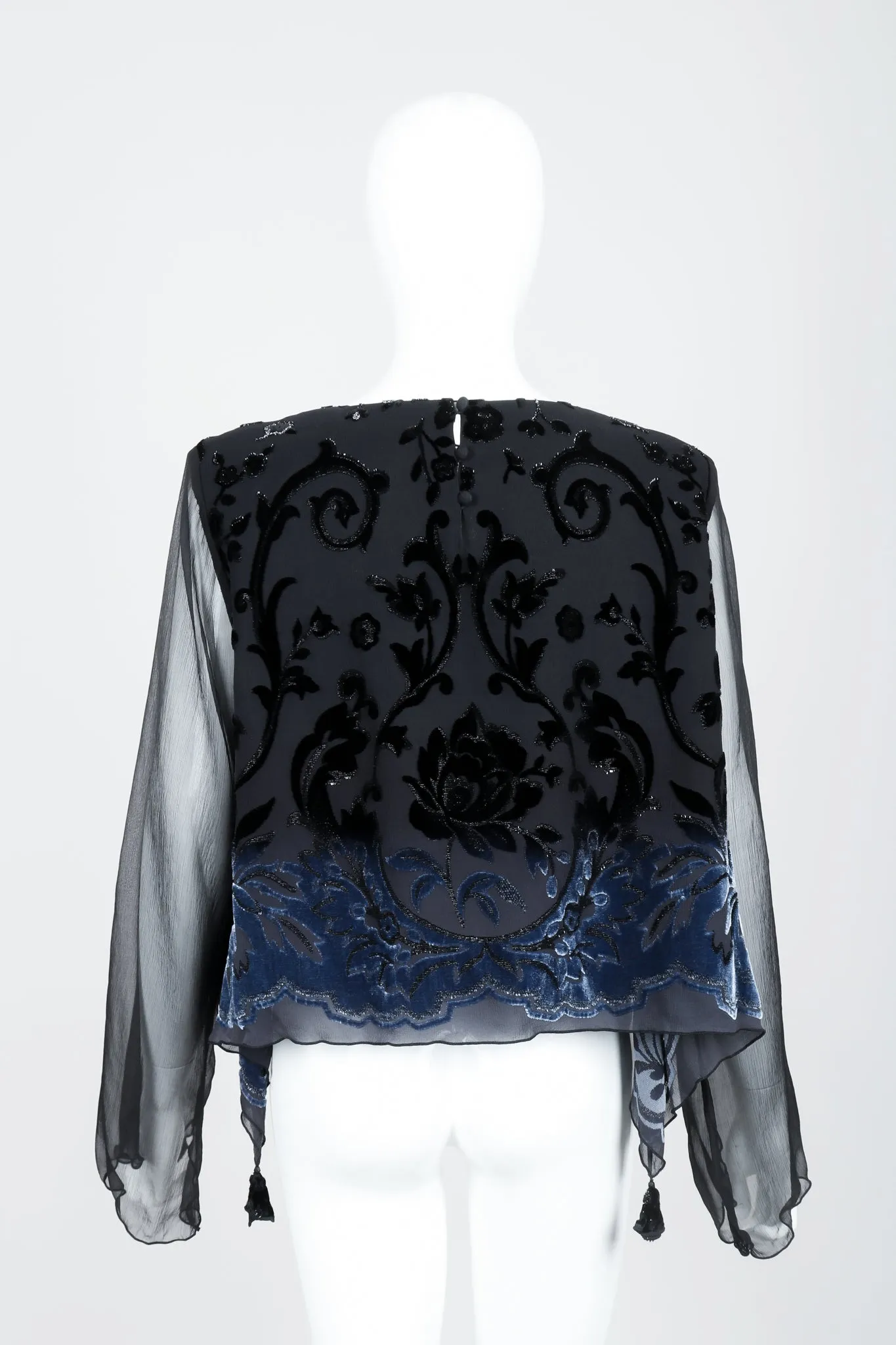 Chiffon Velvet Burnout Top & Skirt Set