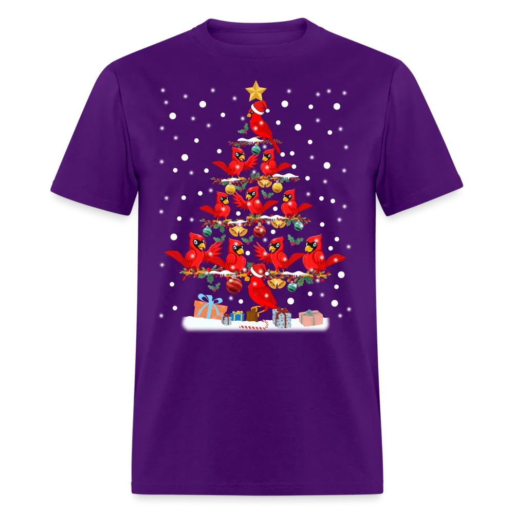 Christmas - Cardinal Christmas Tree - Family Shirts Men, Woman Christmas T Shirts
