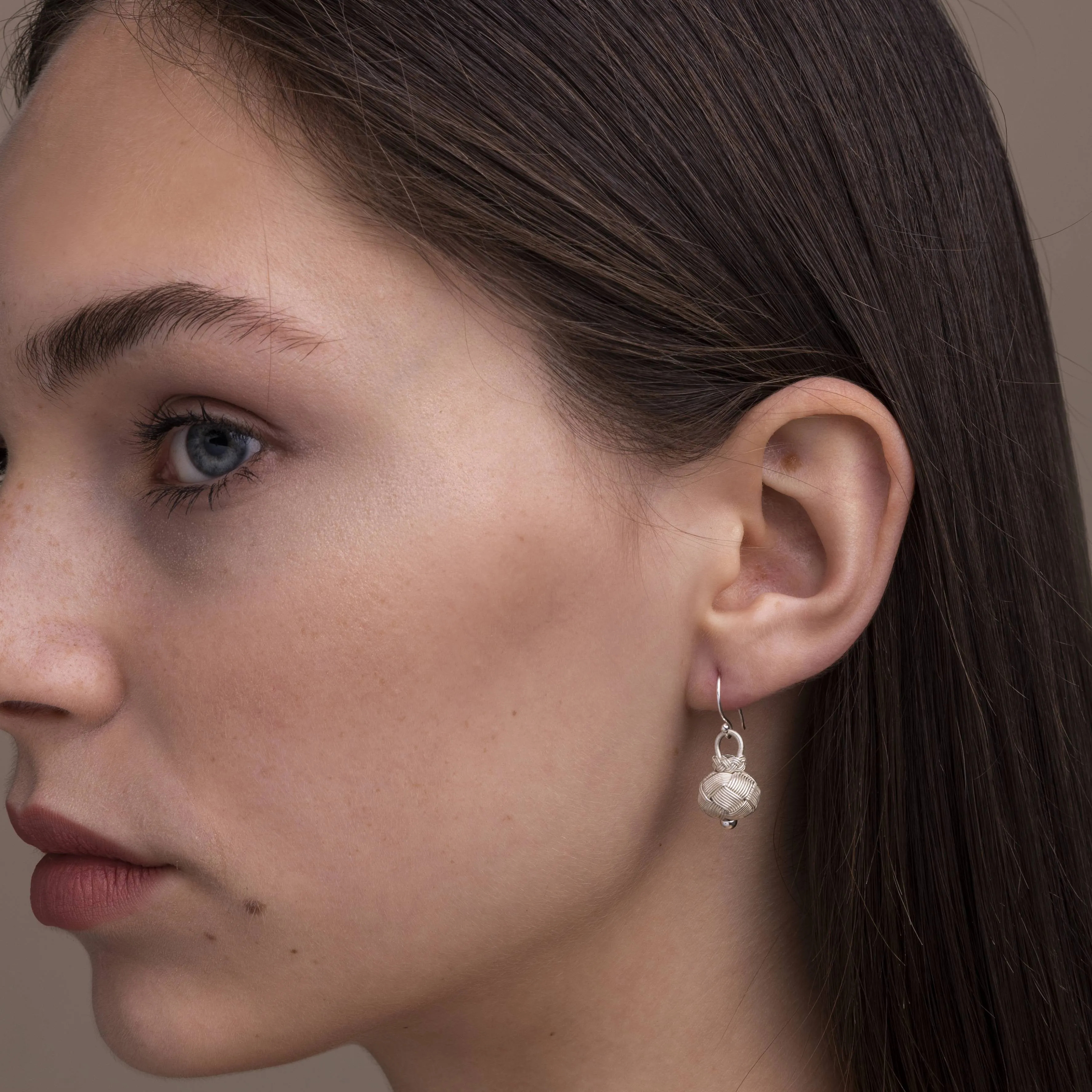 Circassian Woven Silver Earrings