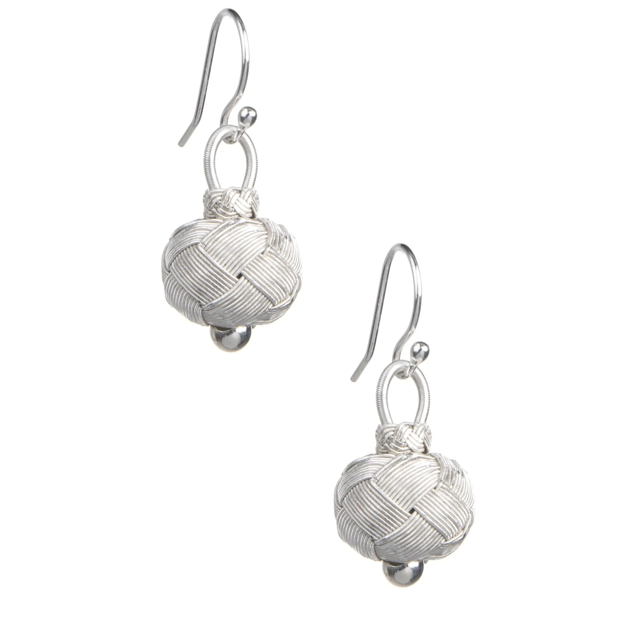 Circassian Woven Silver Earrings