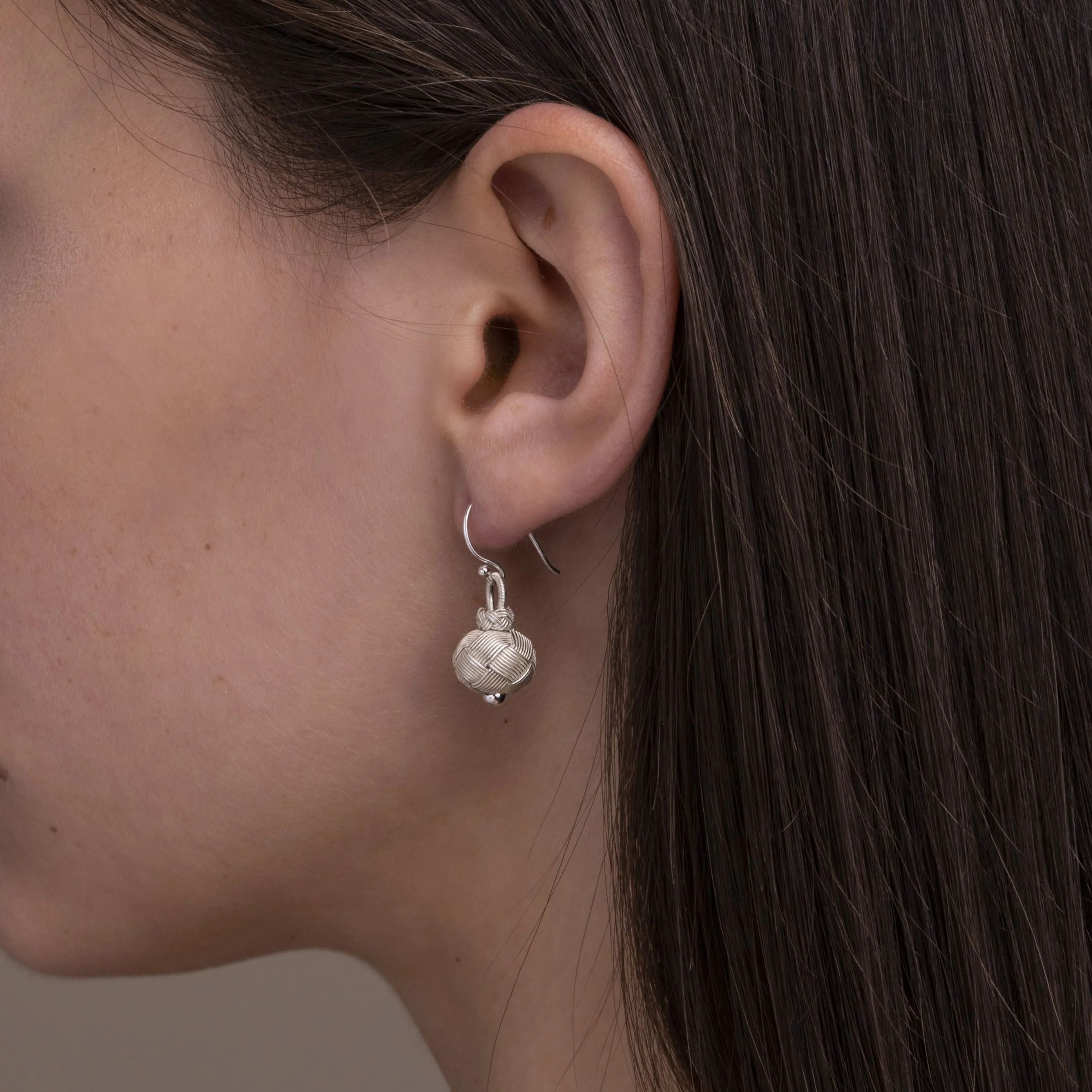 Circassian Woven Silver Earrings