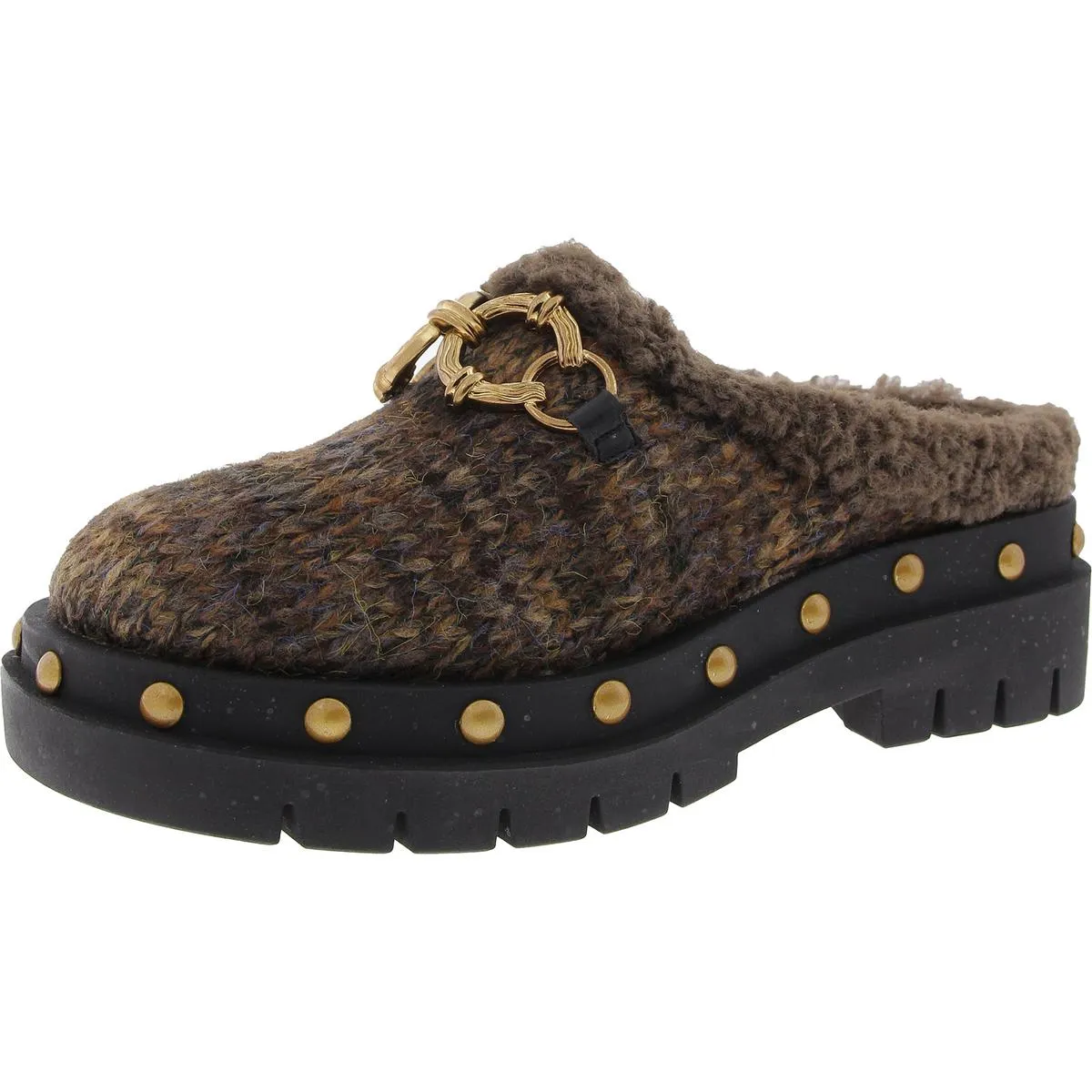 Circus by Sam Edelman Womens Annie Cozy Faux Fur Knit Mules