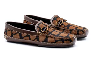 Cozy Country "Hair On" Leather Bow Tie Slippers - Giraffe