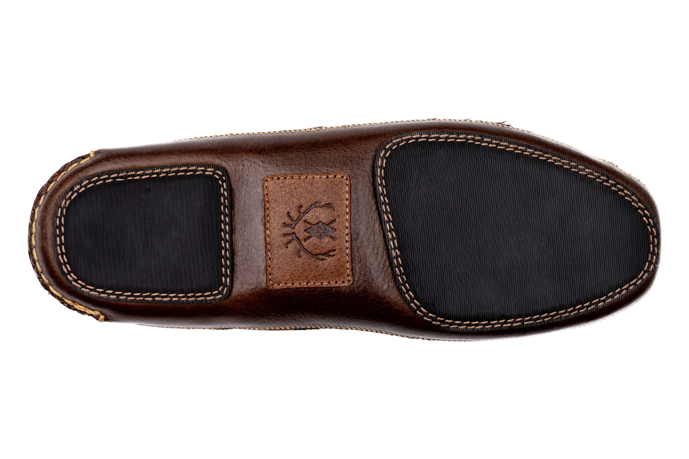Cozy Country "Hair On" Leather Bow Tie Slippers - Giraffe