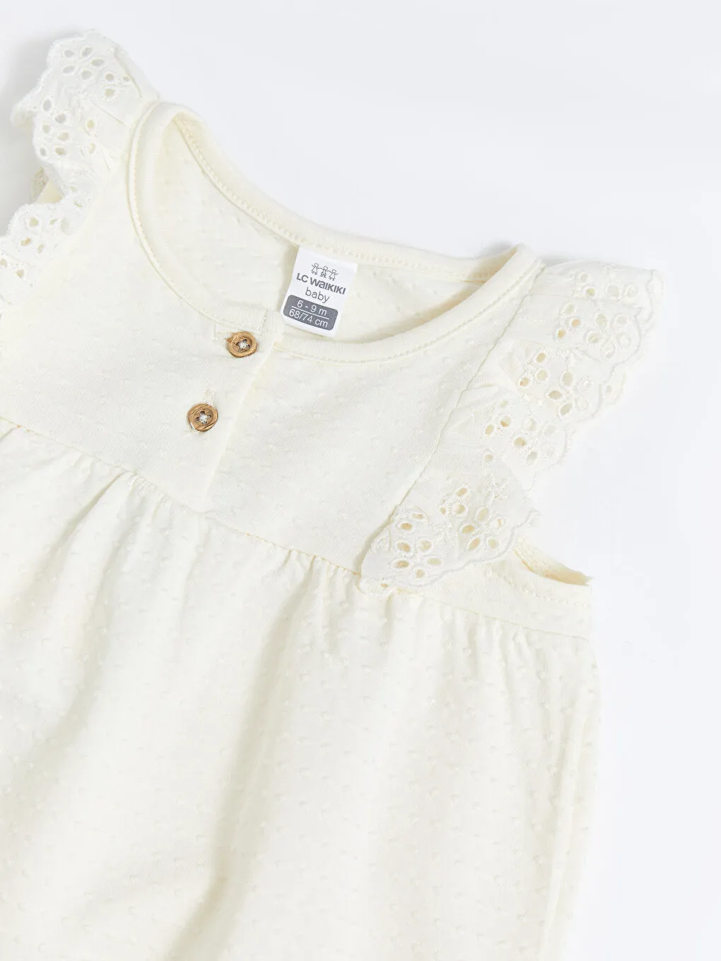 Crew Neck Basic Cotton Baby Girl Jumpsuit