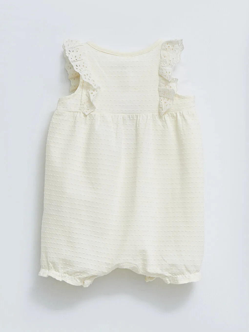 Crew Neck Basic Cotton Baby Girl Jumpsuit