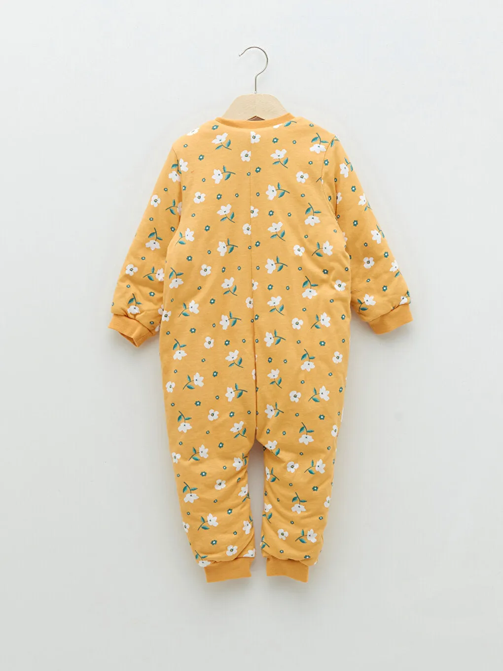 Crew Neck Long Sleeve Printed Baby Girl Zipper Sleeping Bag