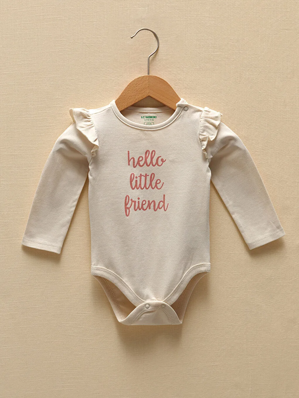Crew Neck Long Sleeve Printed Organic Cotton Baby Girl 3-Piece Set