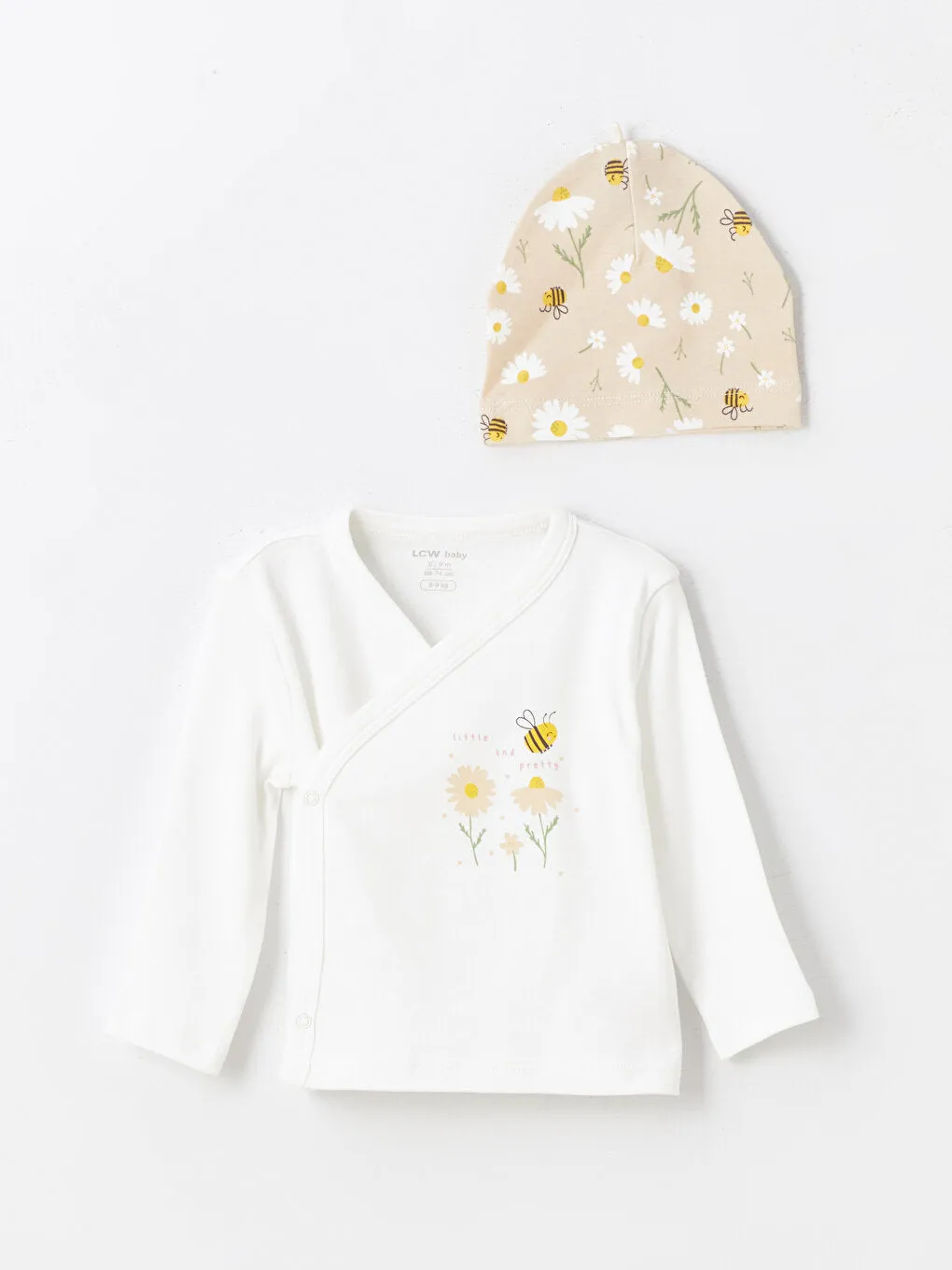 Crew Neck Printed Baby Girl Hospital Discharge Set 4-Piece