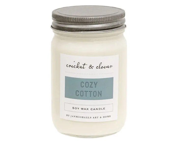 Crisp cozy cotton long-burning candle