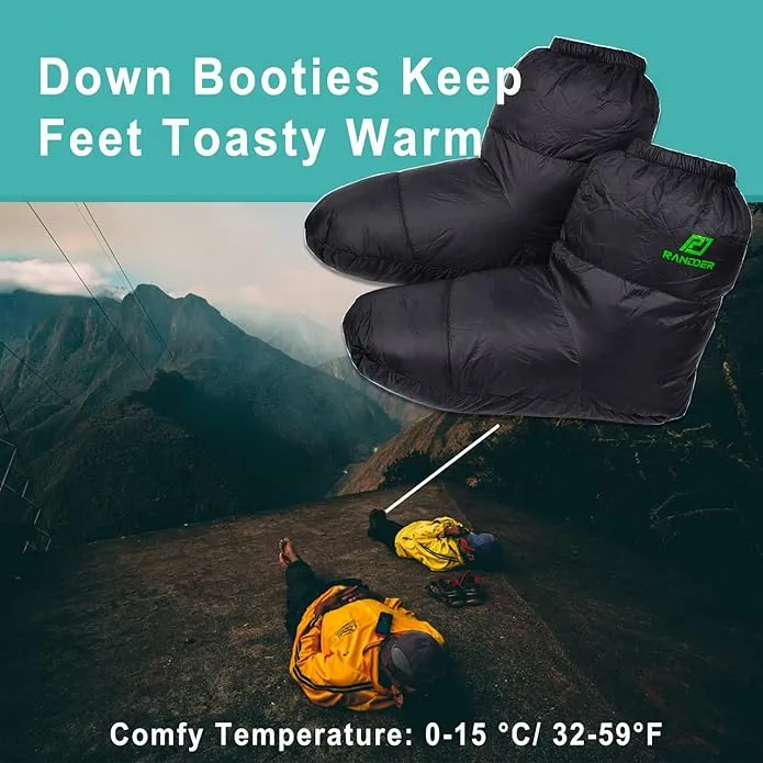Down Booties Warm Socks for Men & Women - Ultralight Sleeping Sock for Camp, Backpacking - Soft & Cozy Camping Sleeping Bag Tent Down Slippers Foot Warmer