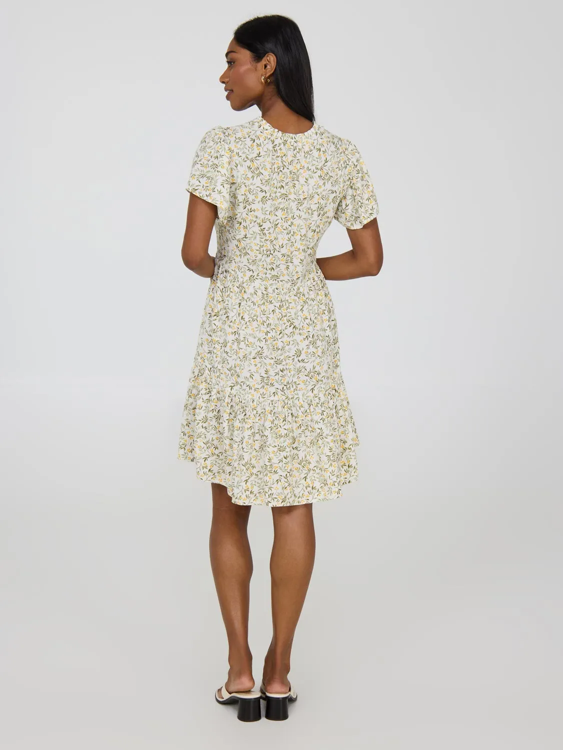 Floral Flutter Sleeve Mini Dress