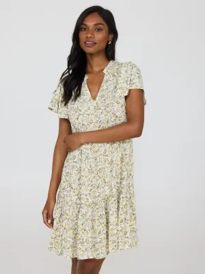 Floral Flutter Sleeve Mini Dress