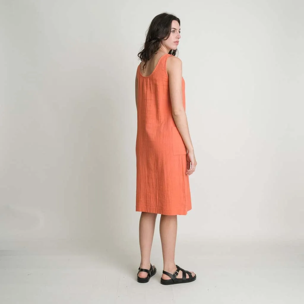 Flori Cotton Sun Dress | Orange