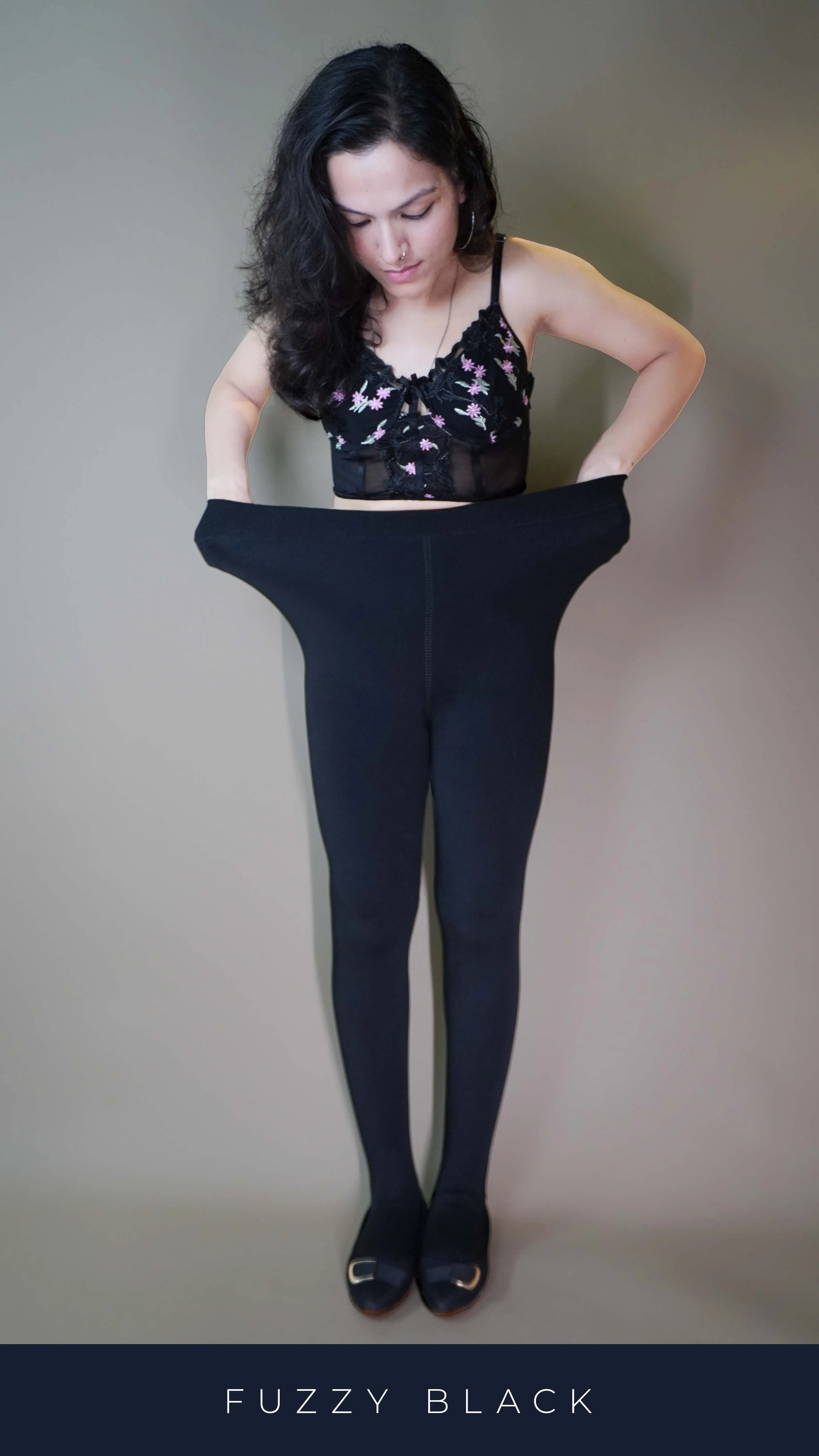 Furry Bliss Black Warm Tights
