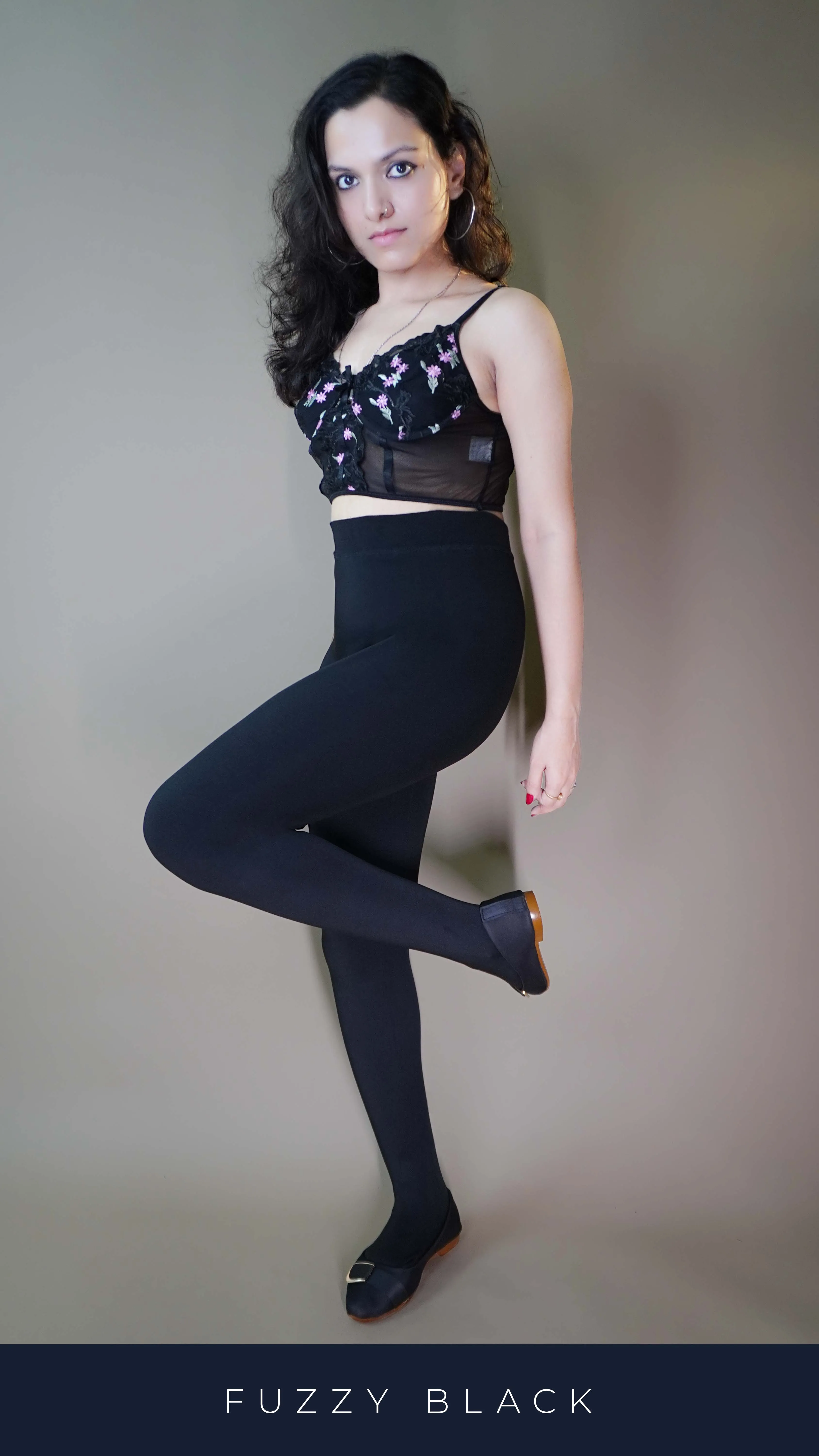 Furry Bliss Black Warm Tights