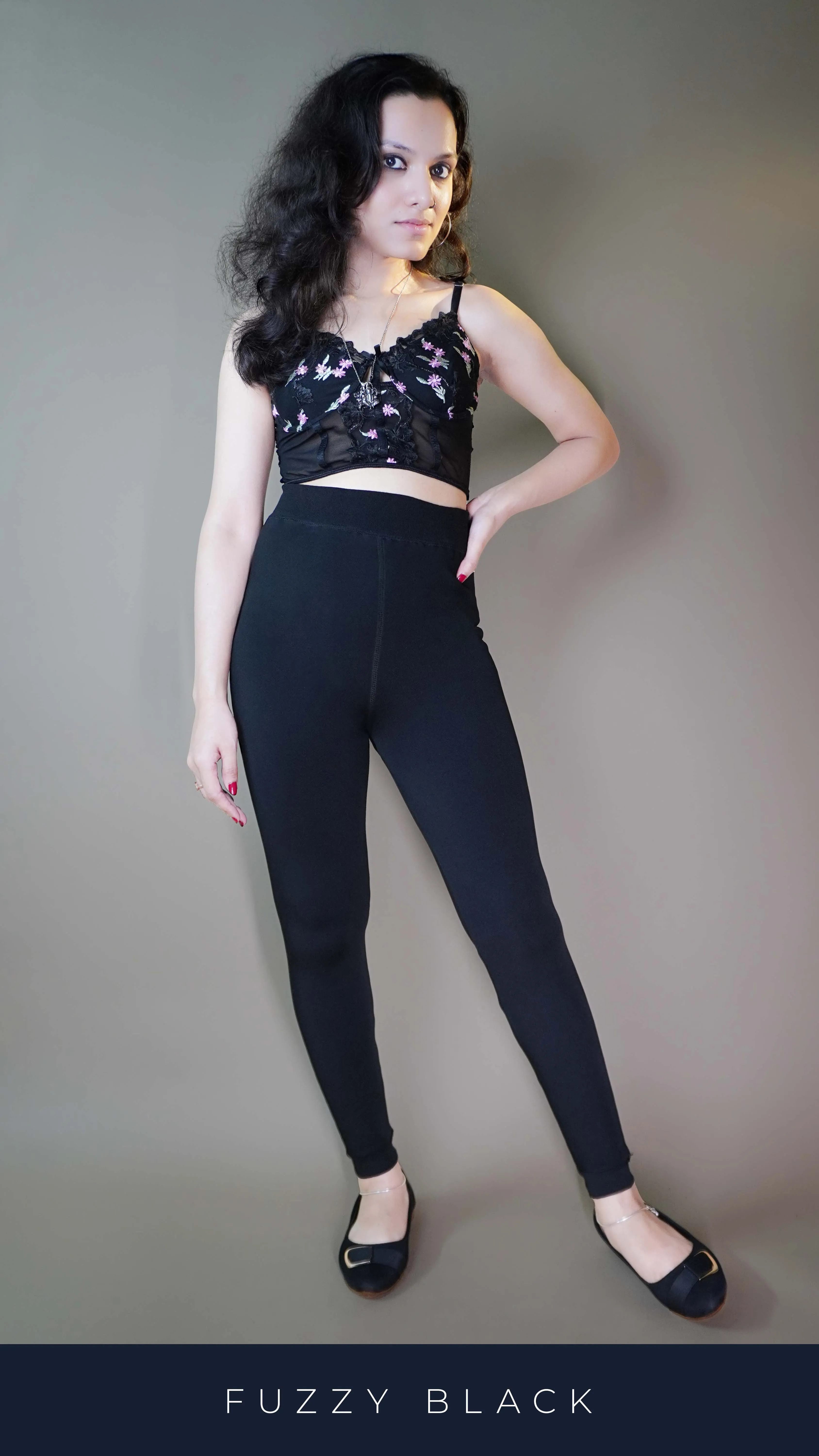 Furry Bliss Black Warm Tights