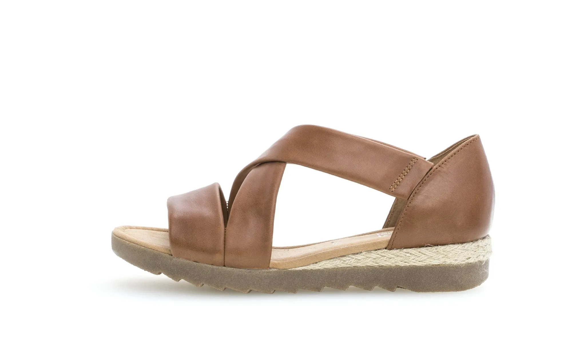 GABOR - FLAT CRISS-CROSS SANDAL - TAN LEATHER