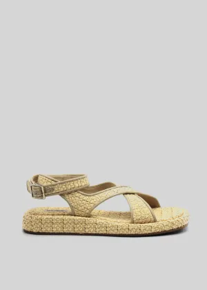 GIA x RHW Rosie Ankle Strap Sandal - Natural Raffia
