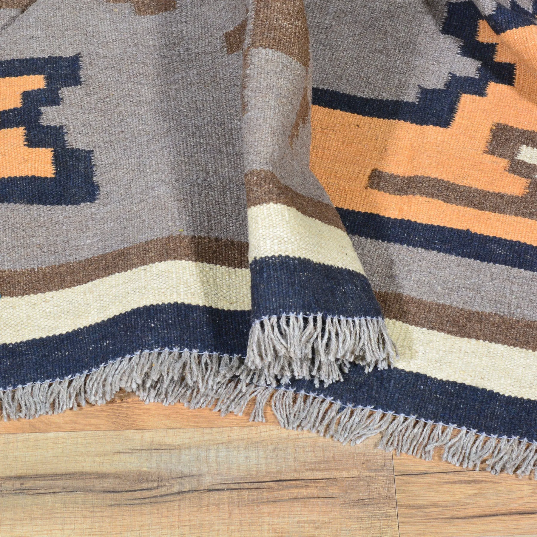 Hand-Woven Tribal Reversible Kilim Southwestern Design Wool Rug (Size 6.5 X 9.11) Cwral-7623