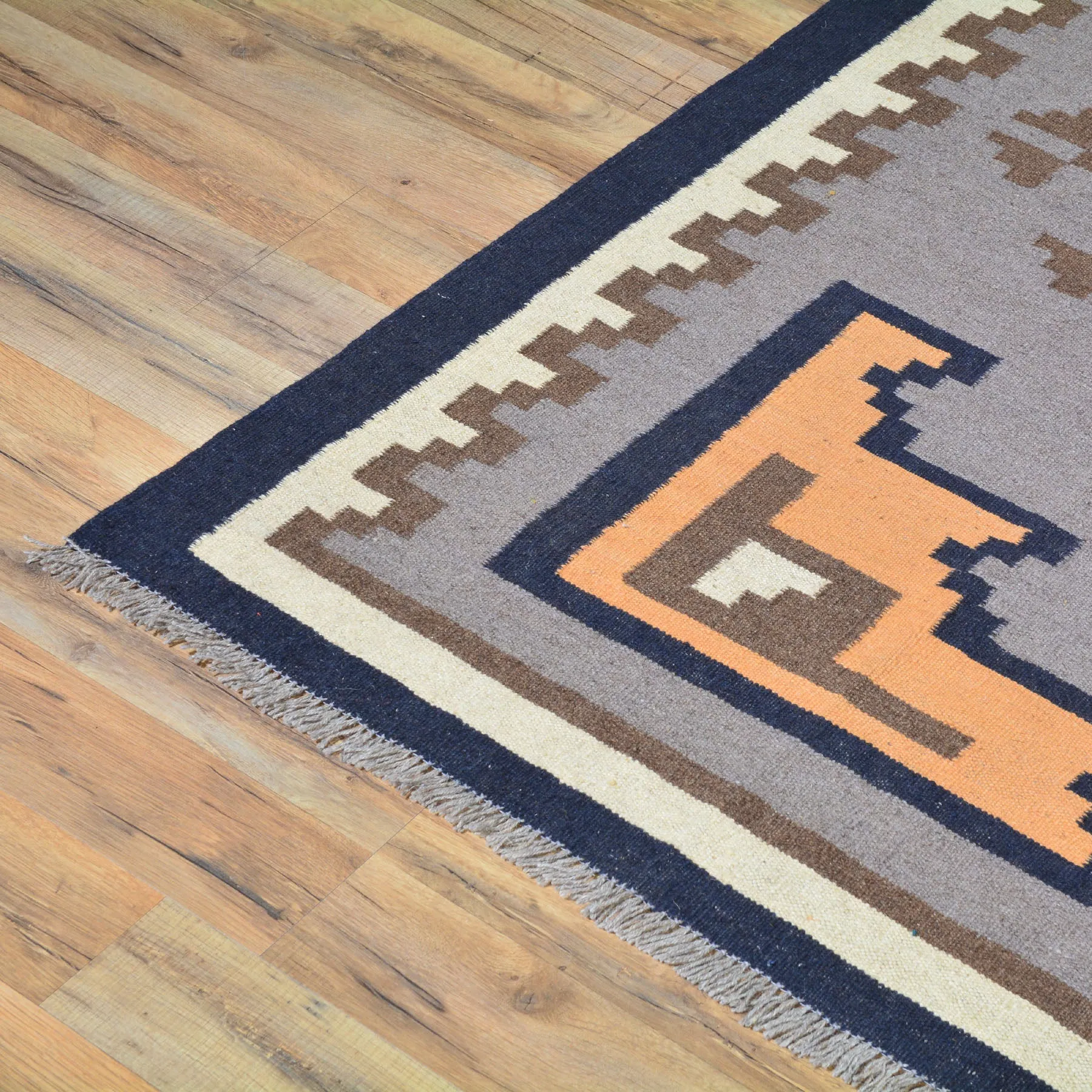 Hand-Woven Tribal Reversible Kilim Southwestern Design Wool Rug (Size 6.5 X 9.11) Cwral-7623