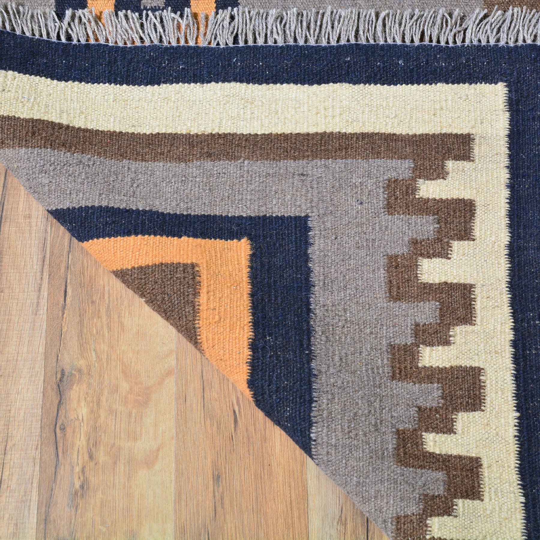 Hand-Woven Tribal Reversible Kilim Southwestern Design Wool Rug (Size 6.5 X 9.11) Cwral-7623