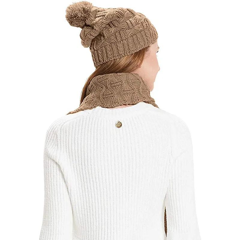 HANERDUN Women Girls Fashion Winter Warm Knitted Hat Beanie Hat Scarf Set