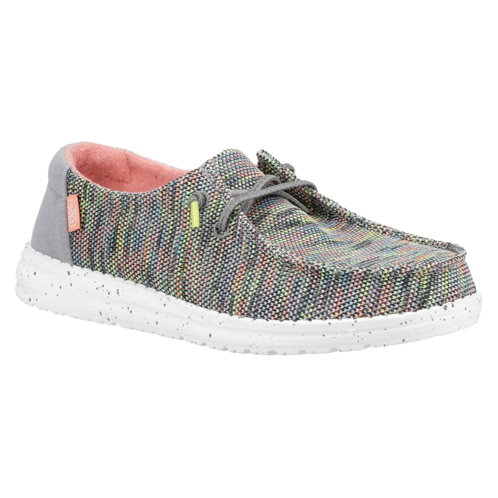 HEYDUDE Wendy Sox Polyester/Cotton/Spandex Women's Peacock Pink Loafers