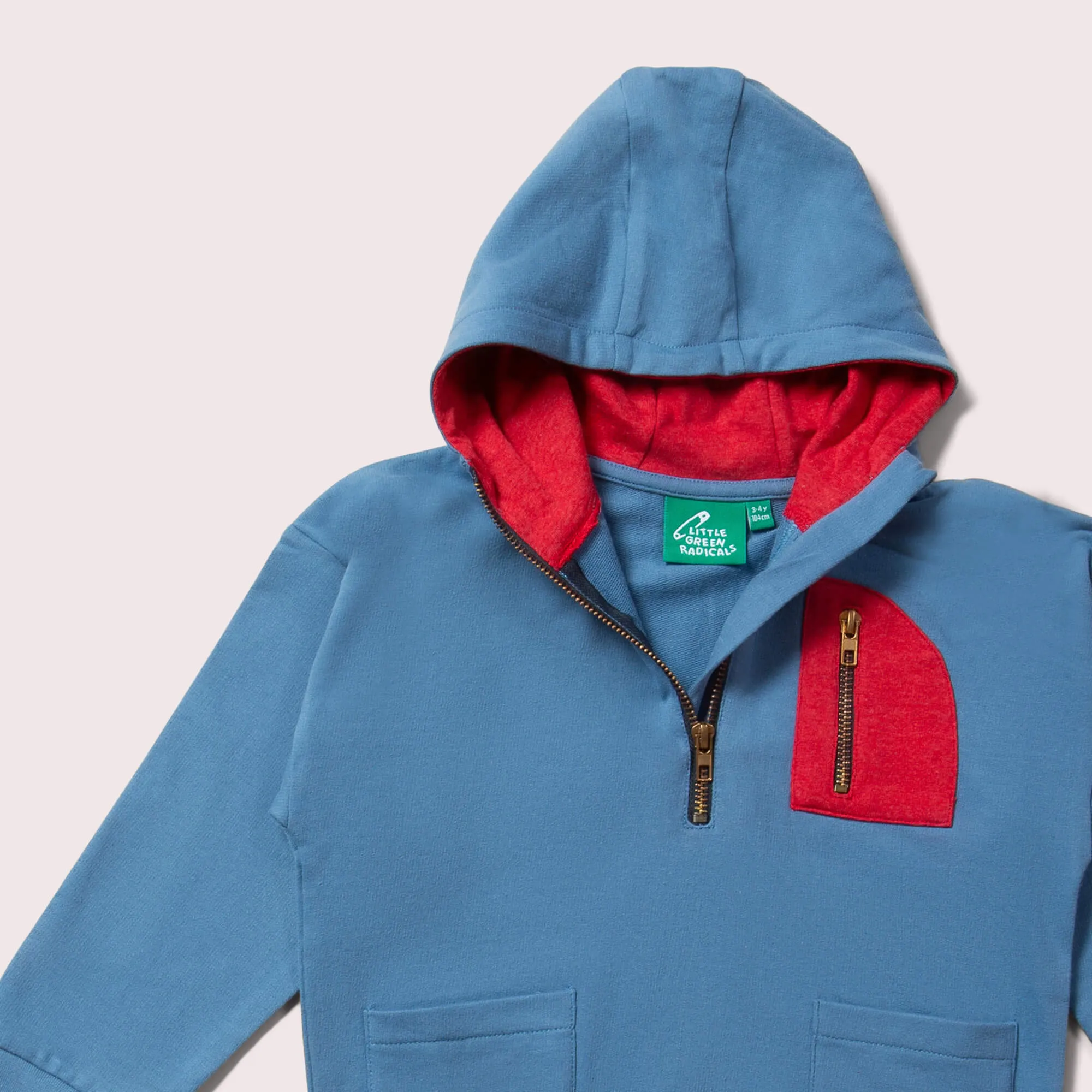 Horizon Blue Organic Quarter Zip Hoodie