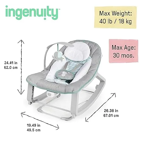Ingenuity Keep Cozy 3 in 1 Grow With Me Bounce & Rock Seat Weaver