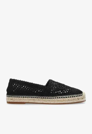 Isla Logo Embroidered Crochet Espadrilles