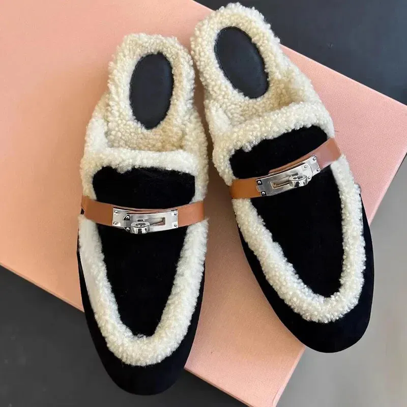 Katriona Faux Lambs Wool Fur Mule Slipper