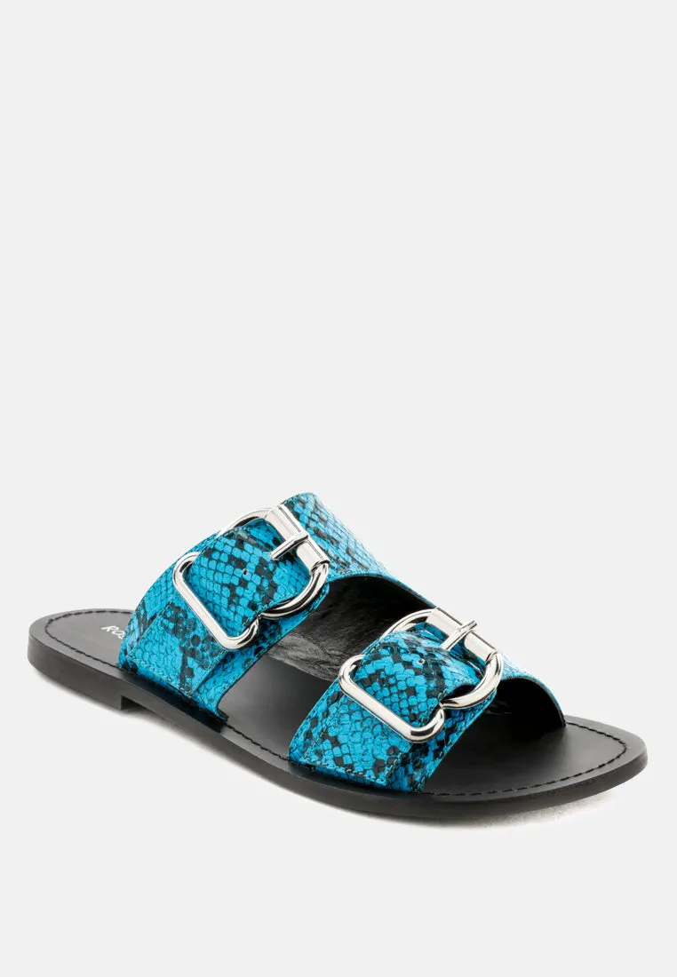 Kelly Flat Sandal With Buckle Straps By Ruw