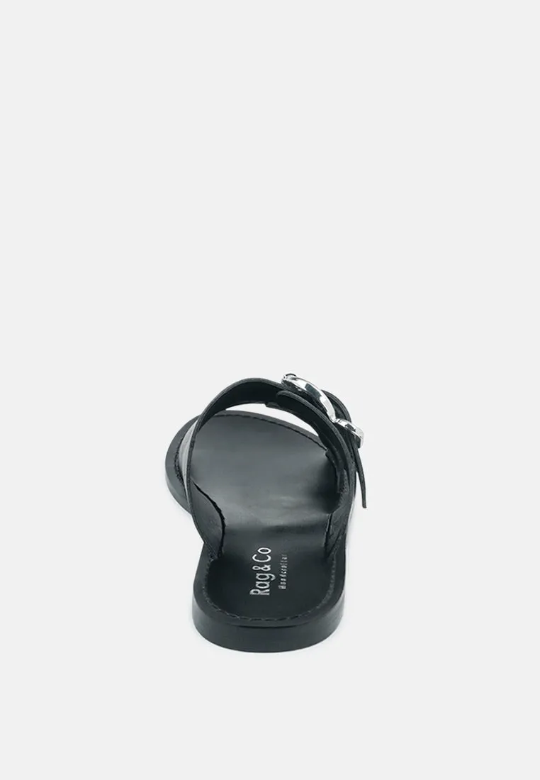 Kelly Flat Sandal With Buckle Straps By Ruw