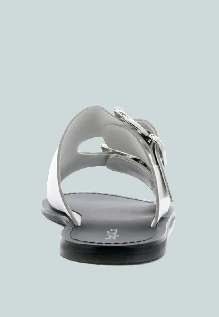 Kelly Flat Sandal With Buckle Straps By Ruw